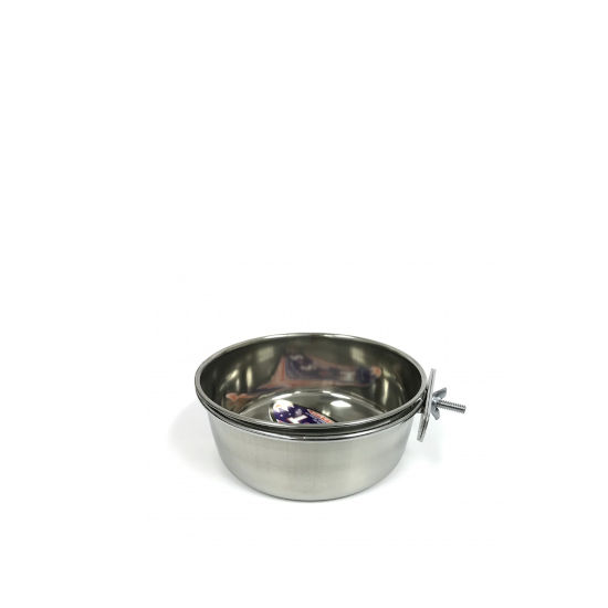 SST Stainless Steel Bird Dish with Clamp Holder