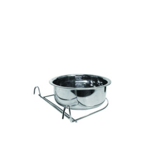 SST Stainless Steel Bird Dish with Wire Holder