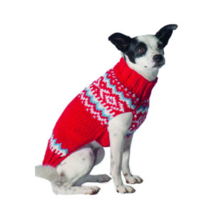 Chilly Dog Red Nordic Wool Sweater