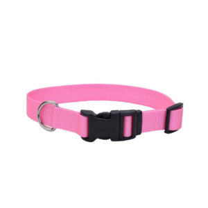 Coastal Adjustable Nylon Collar with Tuff Buckle, Bright Pink
