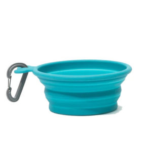 Messy Mutts Silicone Collapsible Dog Bowl, Blue