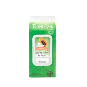 TropiClean Luxury 2-in-1 Pet Wipes – Papaya & Coconut